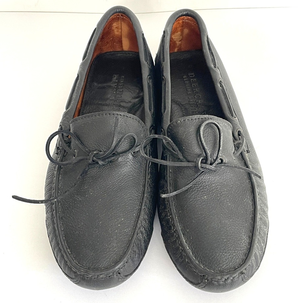 Minnetonka Deercraft Black Deerskin Leather Driving Moccasins Mens 12 M 757H